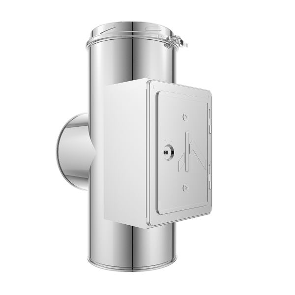 Rostfri stålskorsten T-rör med testöppning 