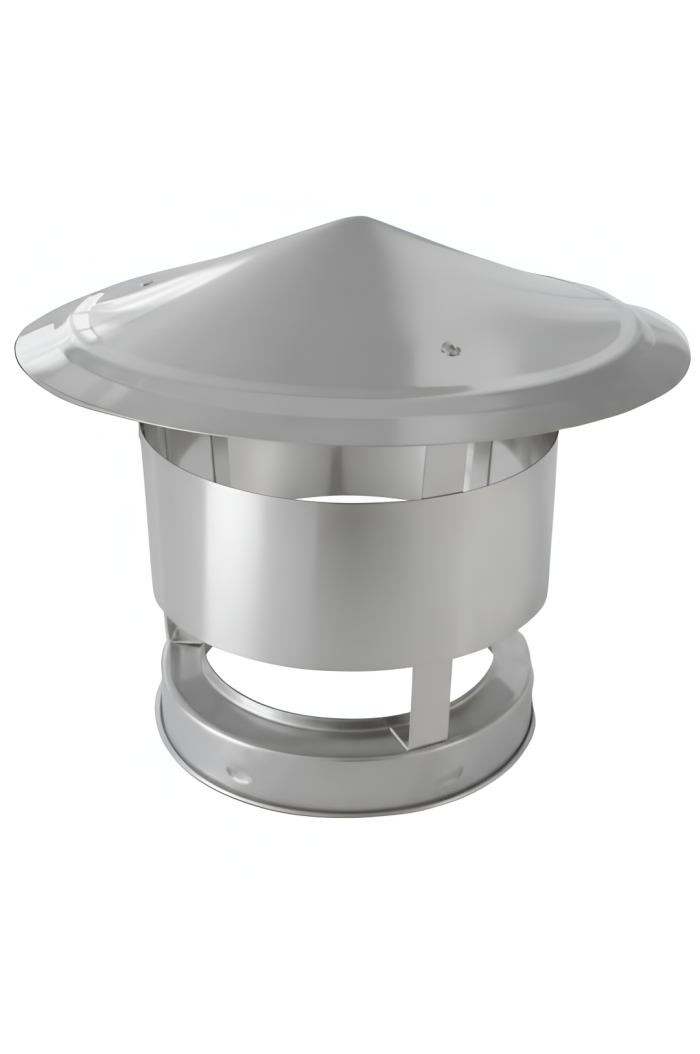 Rostfri skorsten regnhuv med vindskydd Ø 130-150-180-200mm