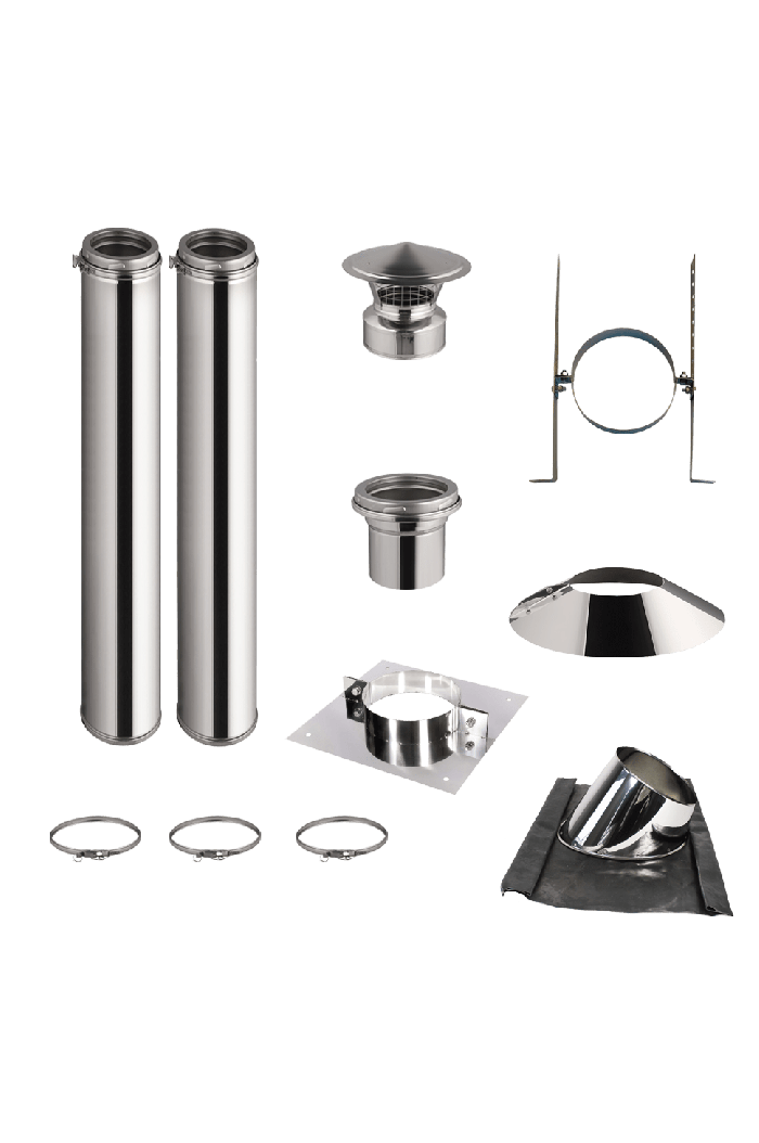 Kits conduit de cheminée (au milieu de la pièce) 2m jusqu&#039;à 4m - tous les diametres
